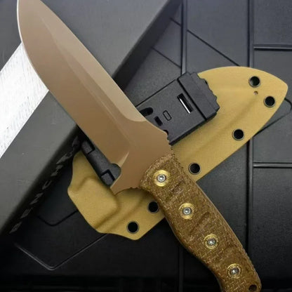 Knife Flax Handle Blade Outdoor Fishing Cutting Hunting