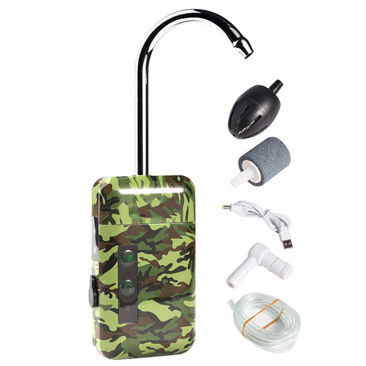 Water Oxygen Pump Portable Fishing Oxygen Water Pump Intelligent Sensor Energy Saving LED Light