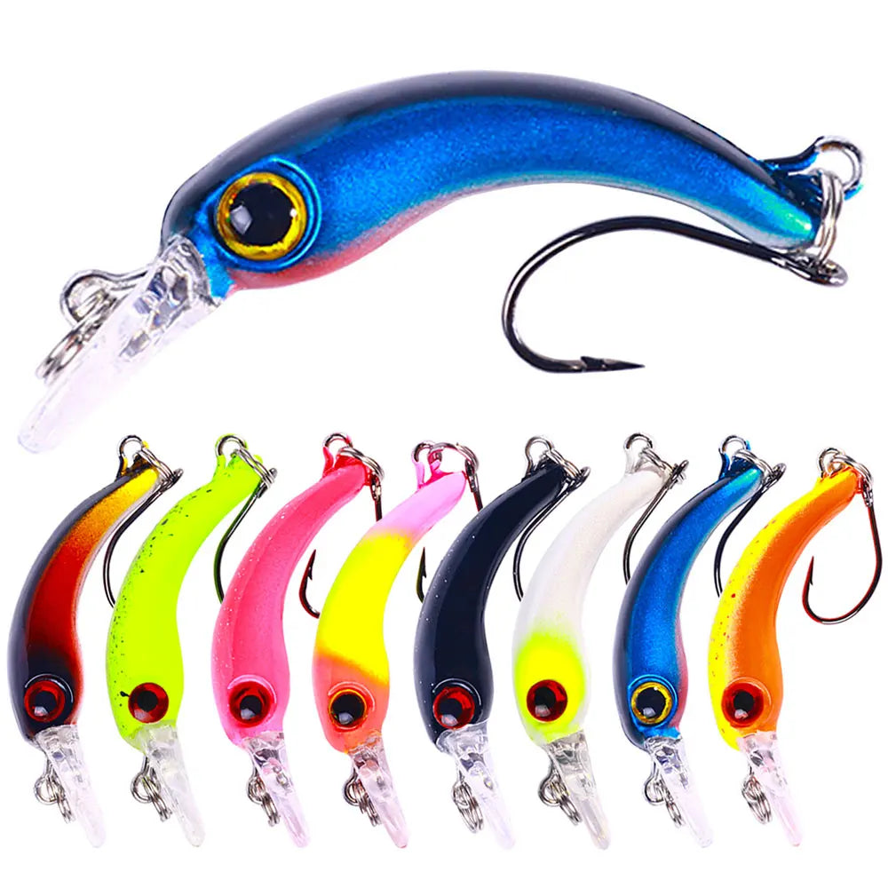 1pcs Floating Minnow Fishing Lure 4cm 1.5g Mini Artificial Hard Bait Sharp Hook Crankbait Wobbler Trout Pike Bass Fishing