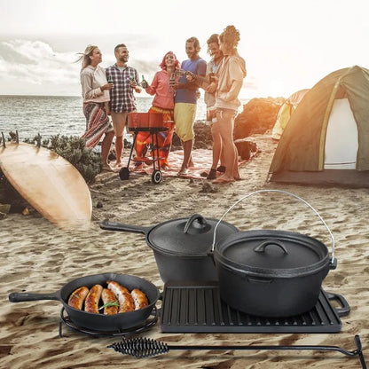 Cast Iron Griddle, 4qt Dutch Oven, Griddle Pan, Frying Pan
