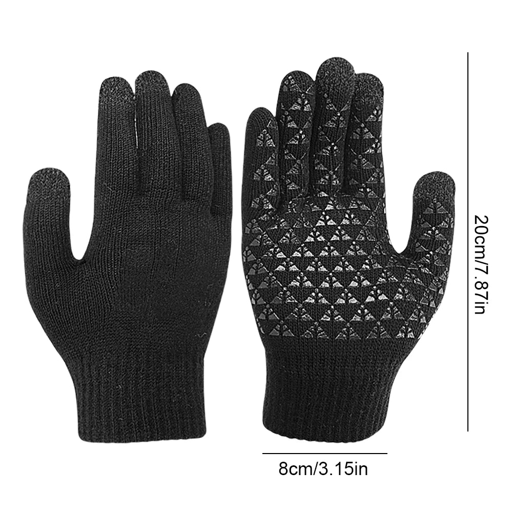 Winter Snowboard Gloves Touch Screen Knitted Gloves Hand Warmer USB Heated Gloves for Backpacking Mountaineering Riding Camping