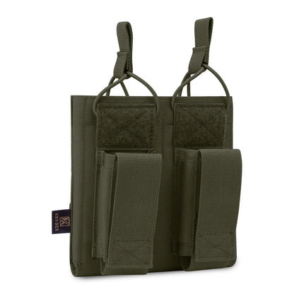 KRYDEX Tactical Double Magazine Pouch 556 M4 M16 AR15 Rifle 9mm Pistol Mag Pouches Carrier Black Shooting Accessories