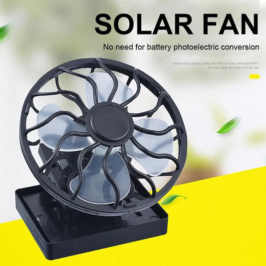 Cooling Camping Blower Summer Solar Fan Round Bottom Solar Mini Fan Portable Clip Desktop Table Fan Traveling