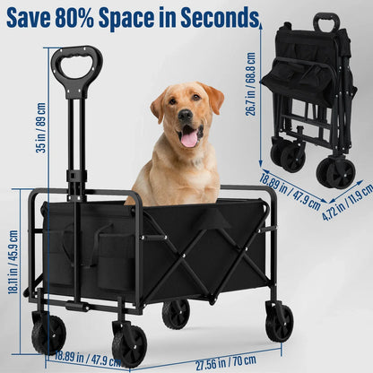 Outdoor Camping Handcart with Foldable Wheels: