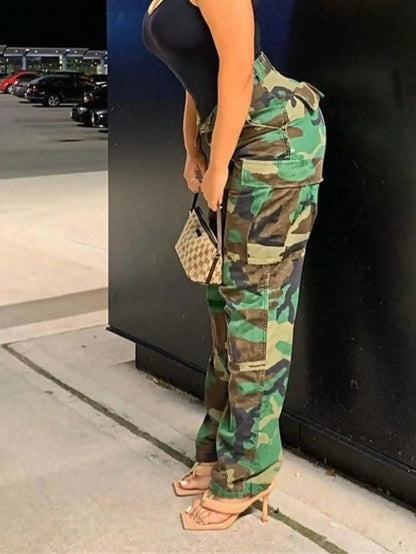 Ladies' casual loose camouflage pants jogging pants work pants street sports pants