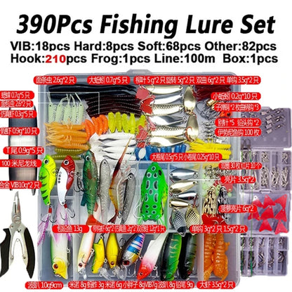 Fishing Lure Kit Soft and Hard Bait Set Gear Layer Minnow Metal Jig Spoon For Bass Pike Crank Tackle Accessories