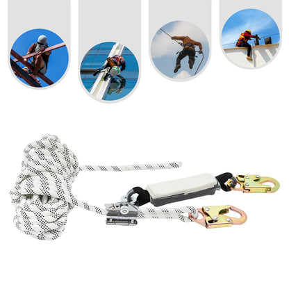 Vertical Lifeline Assembly 50ft Rope Harness Safety Lanyard Fall Protection Rope for Roofing Climbing Logging Inspections