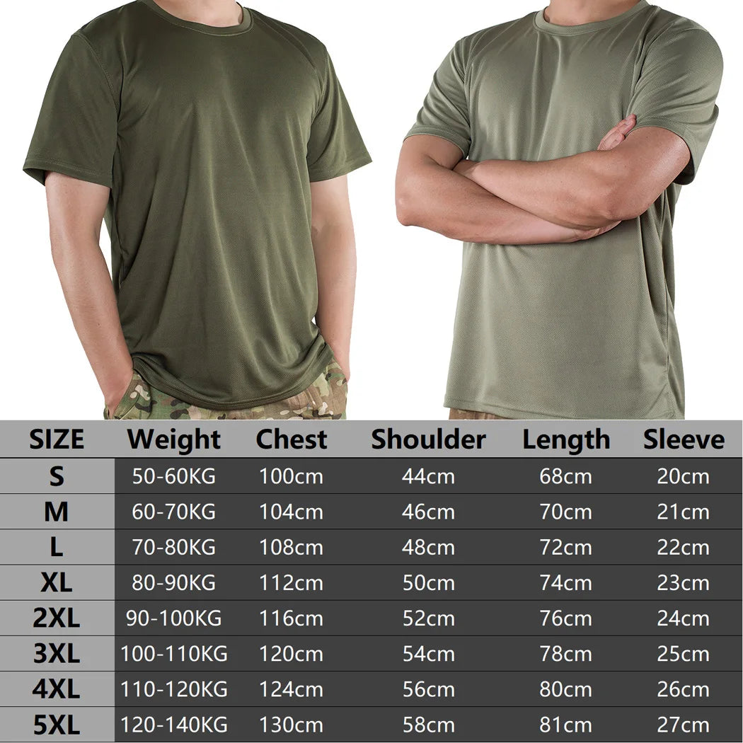 Men Summer Short Sleeve T-Shirt   Workout Hiking, hunting