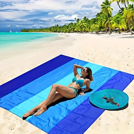 Extra Large Summer Beach Mat Fast Drying Anti Sand Camping Picnic Blanket Ultra Light Compact Portable Foldable