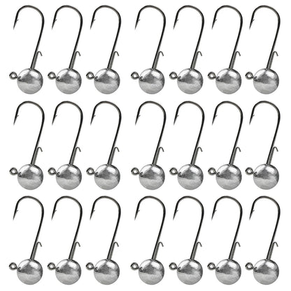 50Pcs Round Ball Jig Heads Carp Fishing Hook Accessories Ned Rig Jig Head Crappie Bass Trout Lure Fishing Equipment Articles
