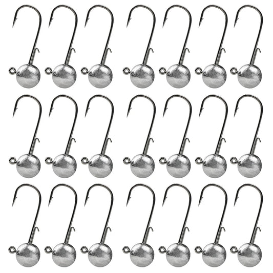50Pcs Round Ball Jig Heads Carp Fishing Hook Accessories Ned Rig Jig Head Crappie Bass Trout Lure Fishing Equipment Articles