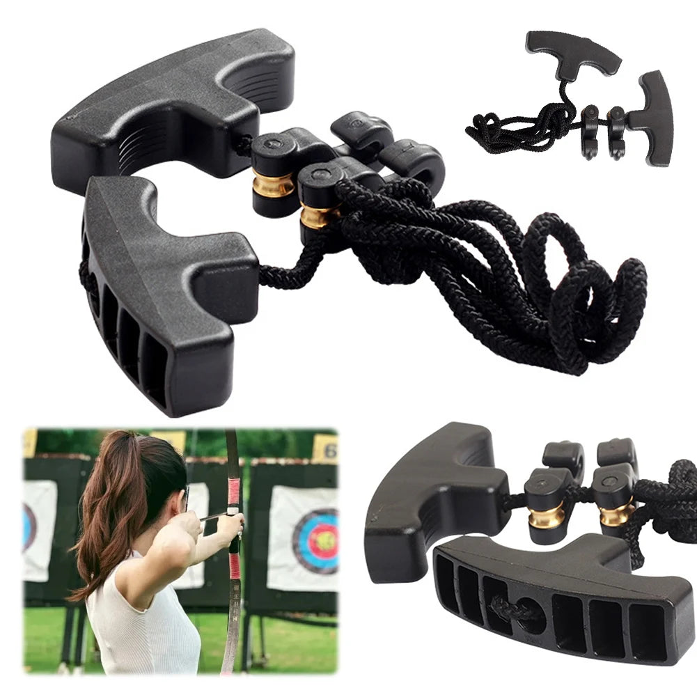 Crossbows Cocking Device Double Handle Strings Cocking Tool Ergonomic Handle Rope Cocking Device Heavy Duty Hunting Accessories