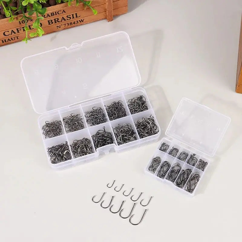 100-2000 Pieces Set Boxed Fish Hooks Tube Inverted Hooks