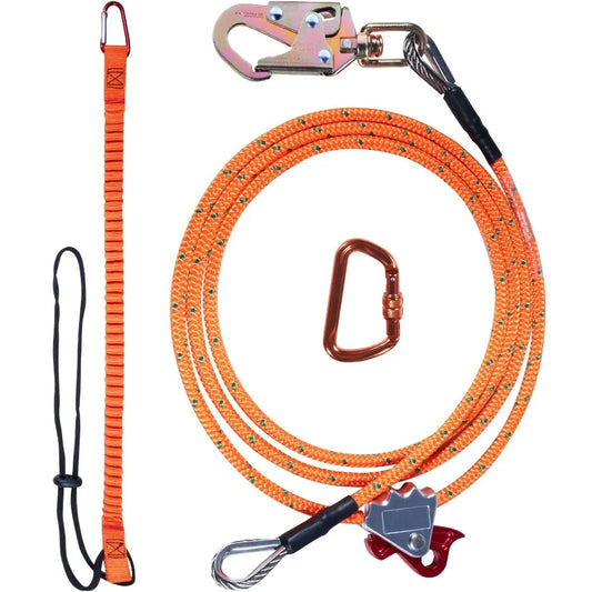 Steel Core flipline 1 2 x 8' Arborist Flipline Flip Line for Tree Climbing with Alloy Steel Snap Hook Aluminum Alloy Carabiner