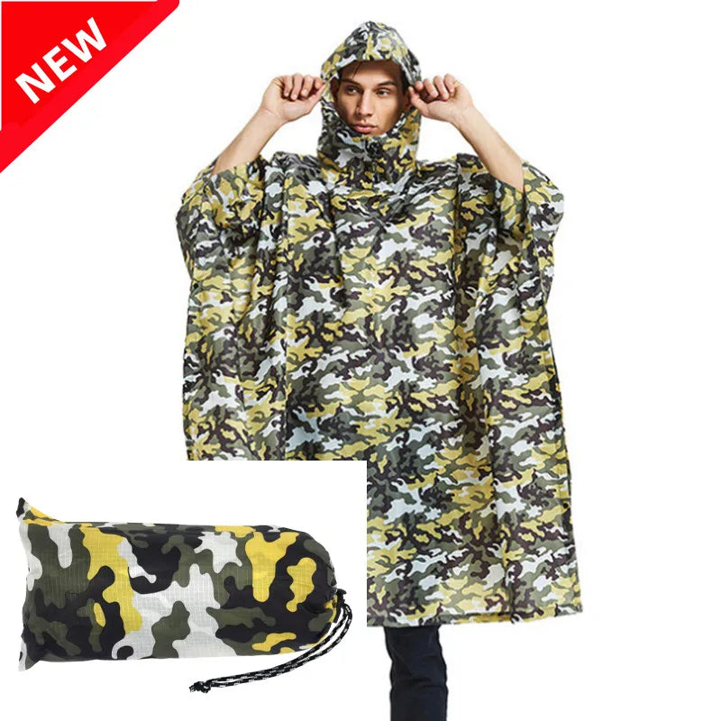 Multifunctional Raincoat Waterproof Poncho Camouflage Cover For Camping Hunting Clothes
