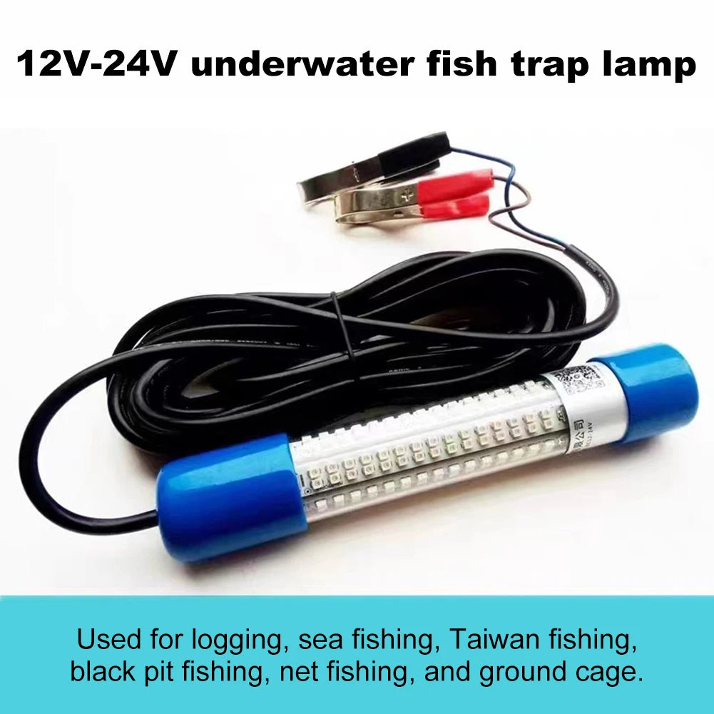 Underwater Fishing Light 50W Fish Lure Bait Finder Lamp 12-24V Submersible Boat Lamp Waterproof