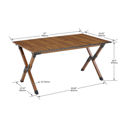 Folding Outdoor Table,Lightweight Aluminum Roll-up Table for Indoor, Outdoor Camping, Picnics,Beach,Backyard, BBQ, Party, Patio