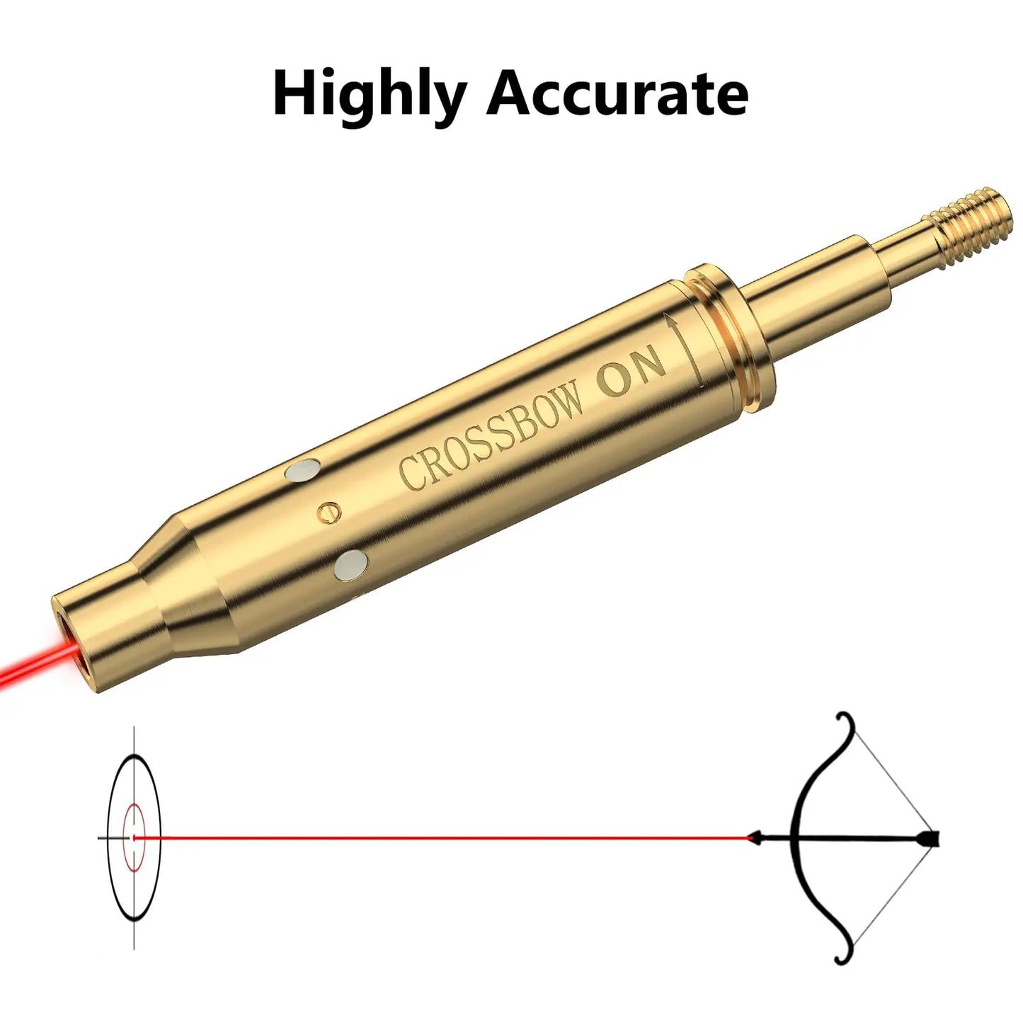 cross bow bore site Crossbow Laser Bore Sight with On Off Switch Red Bow Archery Tool Site Bore sighter Sighting with Extra Batteries