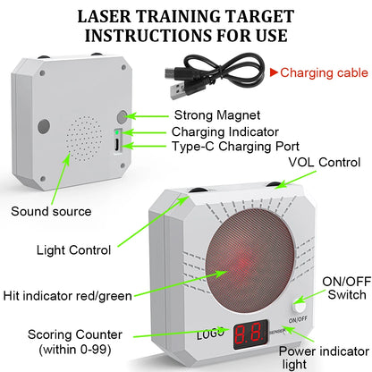 Infrared Induction Electronic Scoring Laser Target Color Sensitive Shooting Practice with Sound Effects