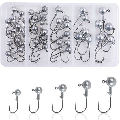 Crank Jig Head Hook Round Ball Jigs Fishing Hook Head Jig Lure Hard Bait Worm Jig Hooks for Fishing