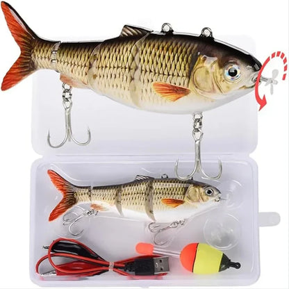 Electric Fishing Lure Multi Jointed Wobbler Swimbait USB Rechargeable Robotic Lure Artificial Hard Baits Fishing Accessories