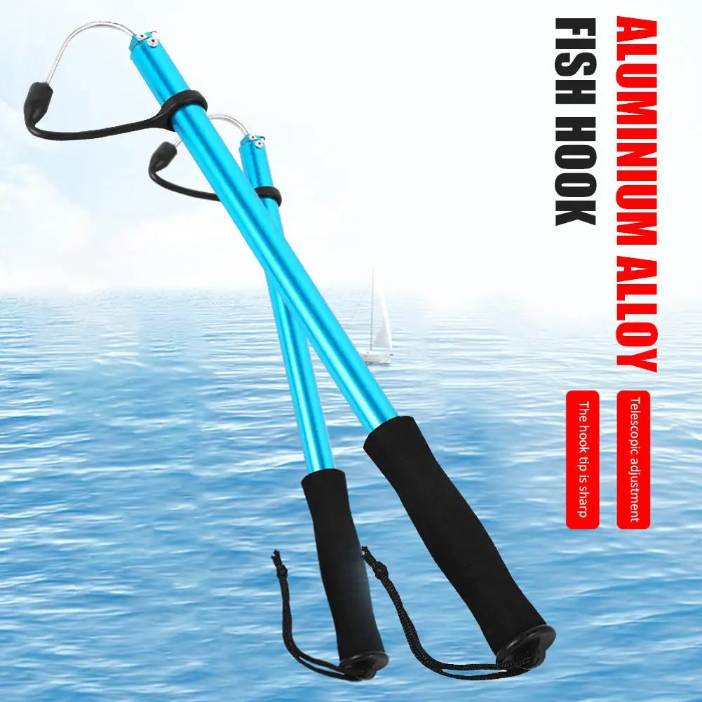 Telescopic Fishing Gaff Retractable Fishing Spear Hook Tackle with Soft EVA Nonslip Handle for Saltwater Offshore