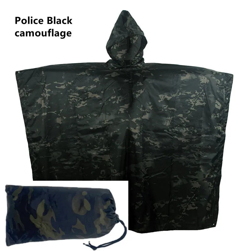 Multifunctional Raincoat Waterproof Poncho Camouflage Cover For Camping Hunting Clothes