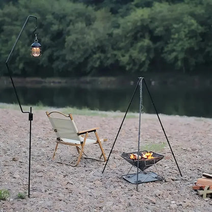 Camping Campfire Tripod Adjustable Hanging Pot, Stable Campfire Cooking,