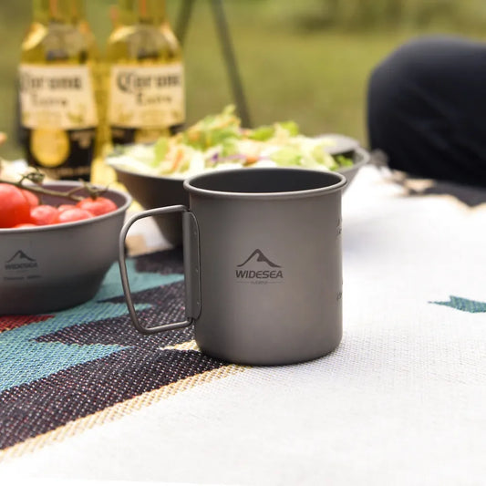 Camping Mug Titanium Cup  Tableware Picnic Utensils Outdoor