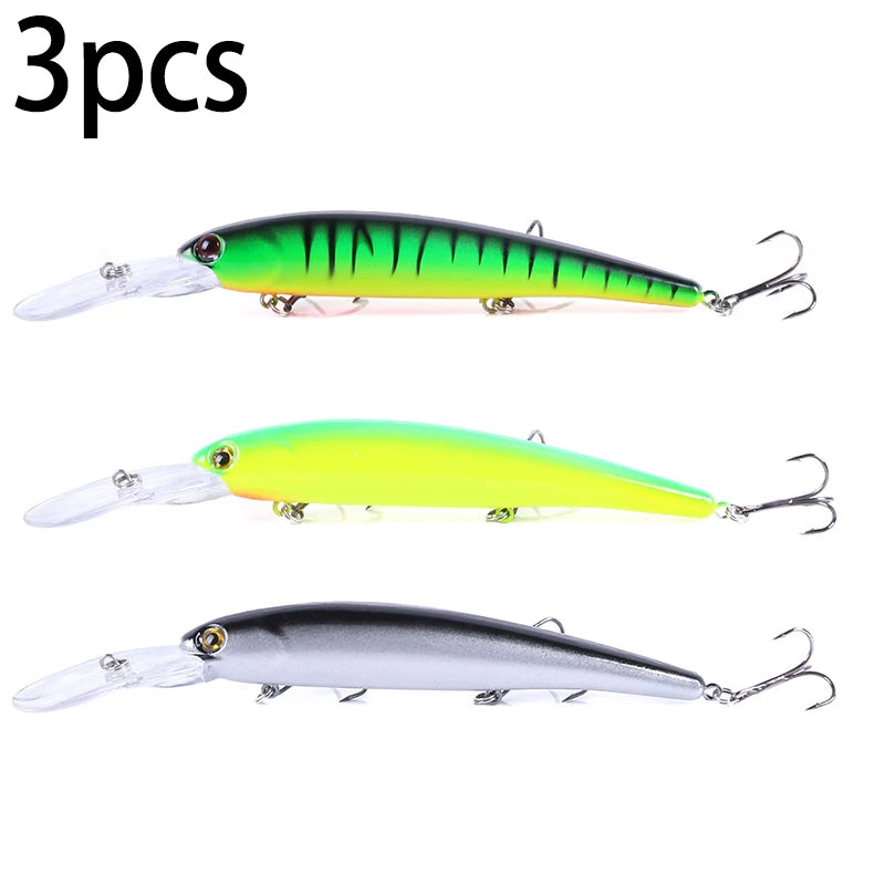16.5cm 21g 6# Hook Deep Diving Large Minnow Wobbler Lure Artificial Hard Bait Crankbait Bass Pike Walleye Perch Fishing Gear