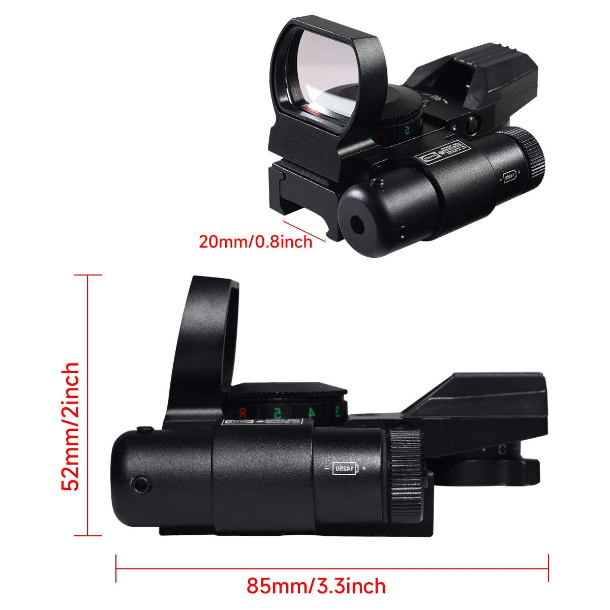Red Dot Sight with Laser Pointer 4 Reticle