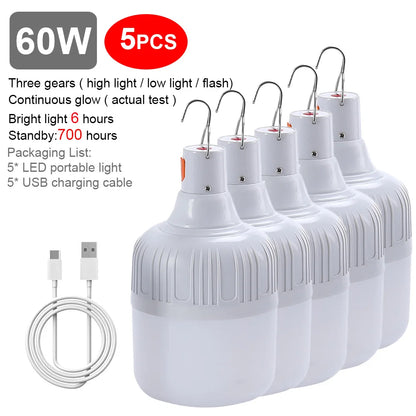 USB Rechargeable LED Emergency Lights 80W Outdoor Camping Portable Lantern