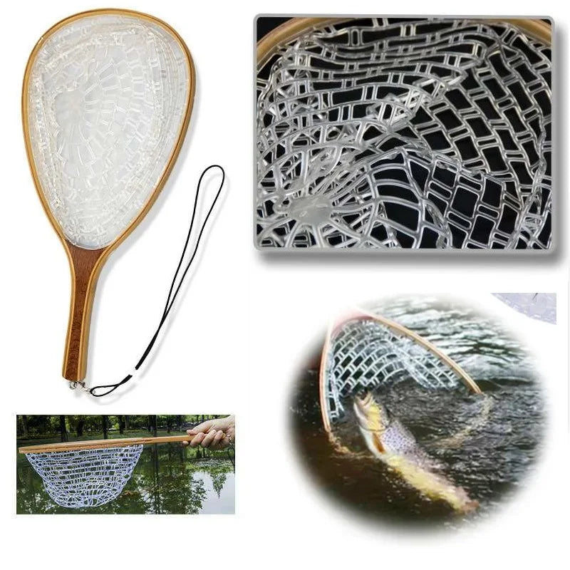 Fly Fishing Landing Net  Transparent Net Soft Rubber Mesh
