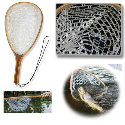 Fly Fishing Landing Net  Transparent Net Soft Rubber Mesh