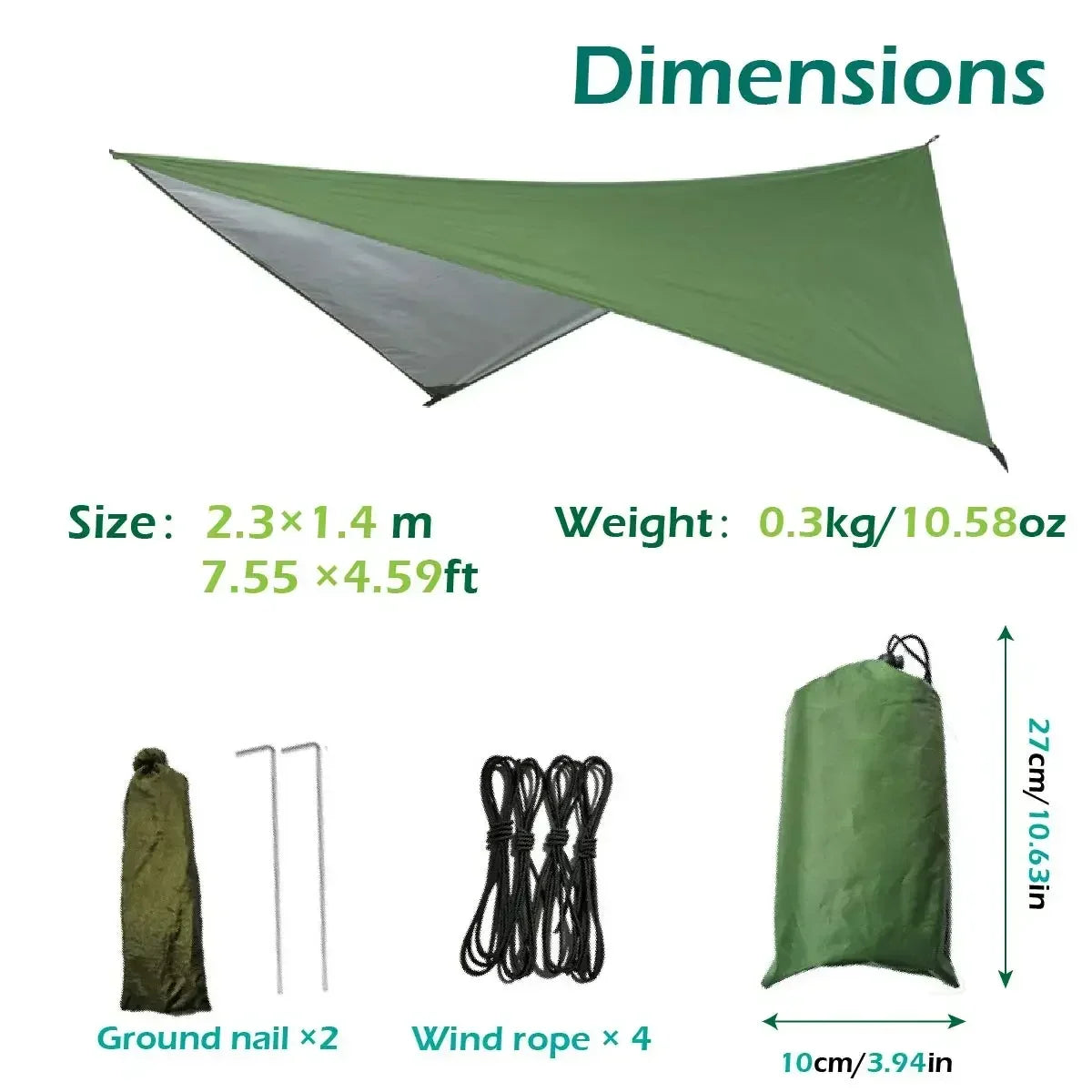 Camping Hammock with Mosquito Net&Rainfly Tent Tarp & Tree Straps