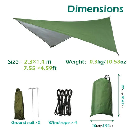 Camping Hammock with Mosquito Net&Rainfly Tent Tarp & Tree Straps