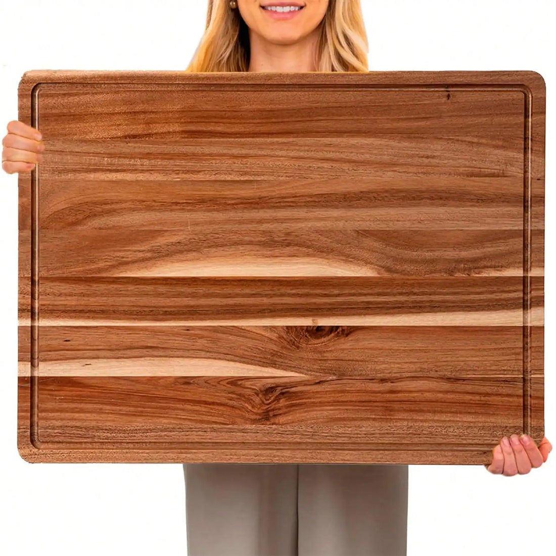 Large Acacia Wood Cutting Boards,Cutting Board With Juice Groove, Reversible Butcher Block Cutting Board,Multi-Sizes For Choices