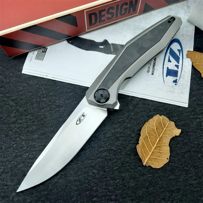 Flipper Marbled Carbon Fiber Folding Knife Tactical Survival Outdoor EDC Pocket Tools