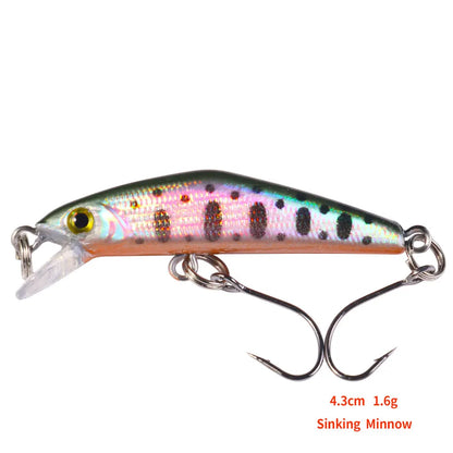 1pcs  4.3cm 1.6g Pesca Stream micro Fishing Lure Sinking Minnow Artificial Hard Bait For Bass Carp Pike SalmonTrout Panfish Lure