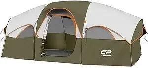 Tent 8 Person Camping Tents, Weather Resistant Family Tent, 5 Large Mesh Windows, Double Layer, Divided Curtain for Separated R