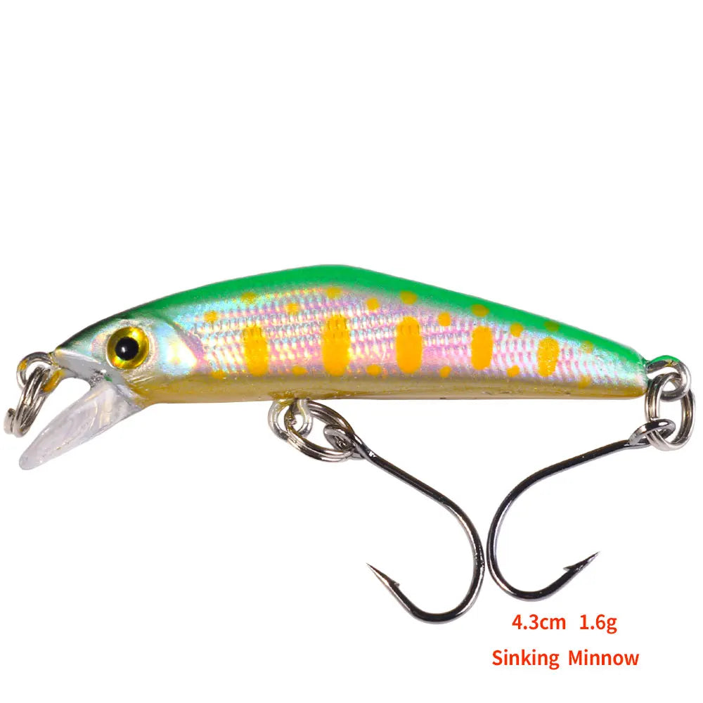1pcs  4.3cm 1.6g Pesca Stream micro Fishing Lure Sinking Minnow Artificial Hard Bait For Bass Carp Pike SalmonTrout Panfish Lure