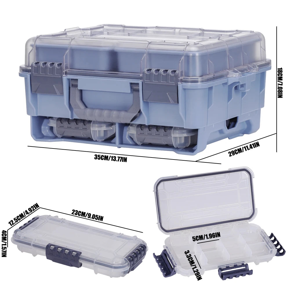 Fishing Tackle Box Large Capacity Portable Multi-functional Waterproof Bait  Outdoor Camping Storage Box