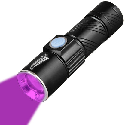 Mini UV Flashlight  Fluorescent Jade Money Detector USB Charging Ultraviolet Blacklight for Dog Cat Urine Pet Stains