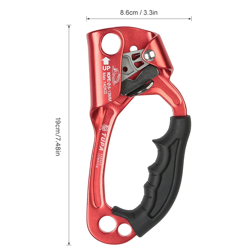 Vertical Rope Ascender Hand Ascender Aluminum  Alloy Rock Climbing Handheld Ascender for Aloft Working Caving