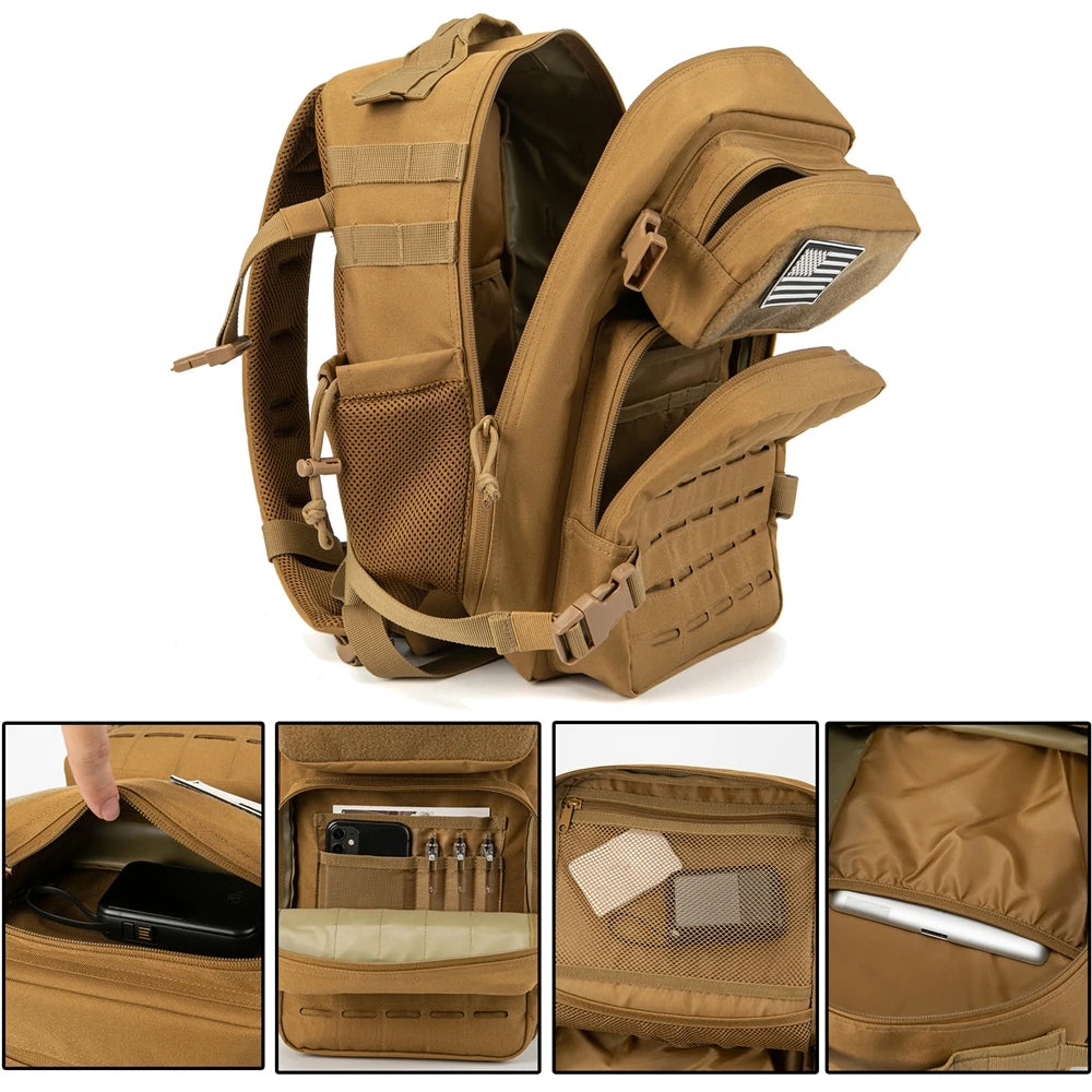 Tactical Backpacks for Men Survival Laser Cut    Hunting  with Dual Cup Holders