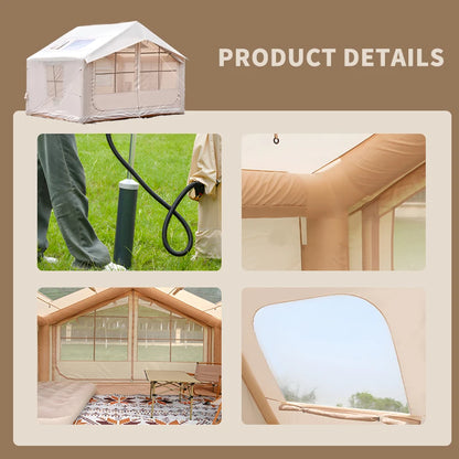 6-8 People Inflatable Tent.waterproof inflatable tent house,4 season