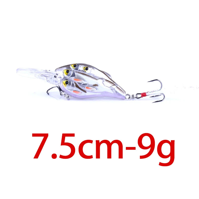 HENGJIA 1pc Diving Depth Crankbait Fishing Lures Swimbait Isca Artificial Bait floating Fishing Wobblers 7.5cm 9g pesca peche
