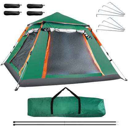 4-5 Person Camping Tent Outdoor Foldable Waterproof Tent with 2 Mosquito Nets Windows Carrying Bag for Hiking Climbing Adventure