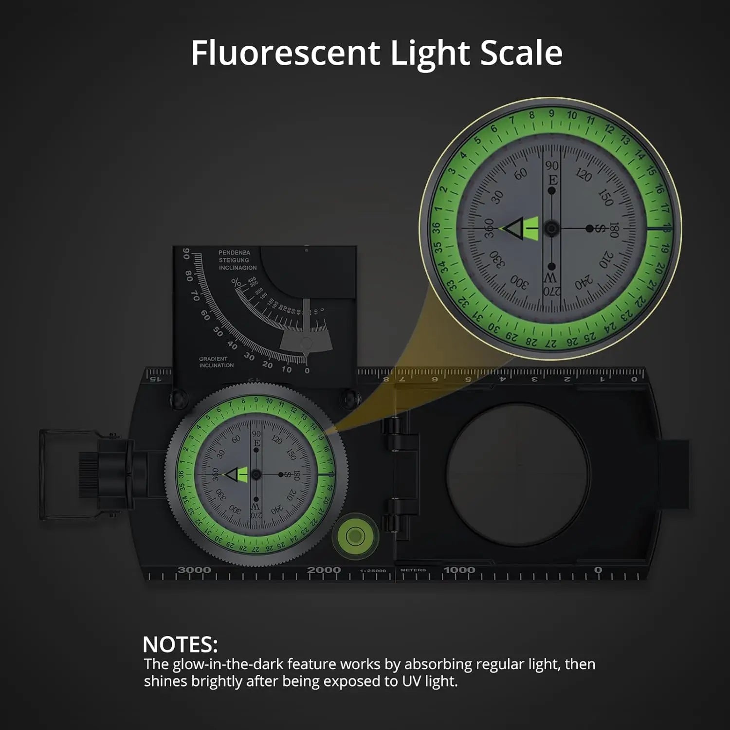 IP65 Waterproof Metal Compass with Clinometer for Camping,Hunting,Hiking Navigation