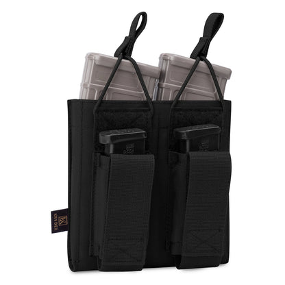 KRYDEX Tactical Double Magazine Pouch 556 M4 M16 AR15 Rifle 9mm Pistol Mag Pouches Carrier Black Shooting Accessories